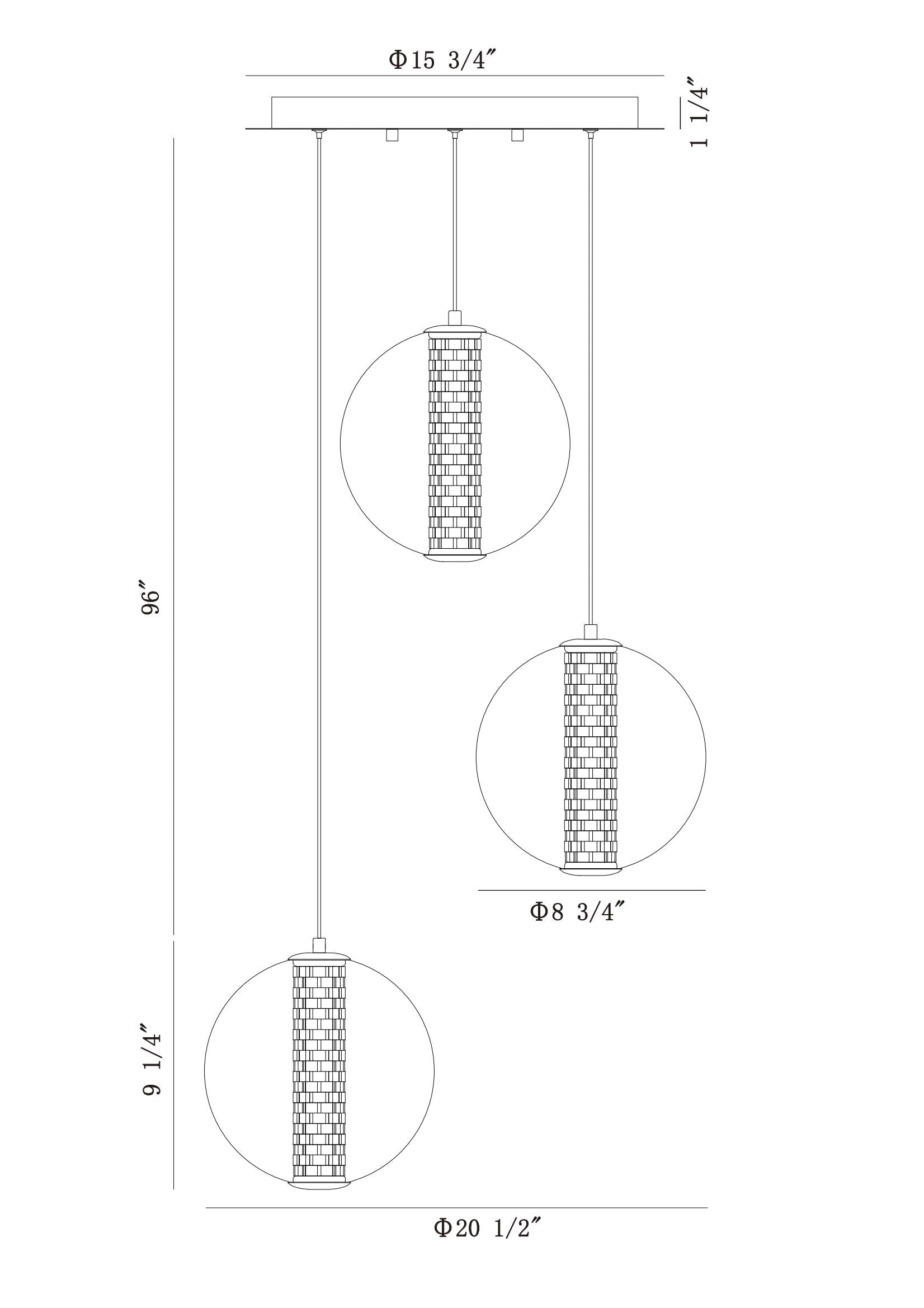 Eurofase Lighting Atomo 21" 3-Light Gold Round Dimmable LED Chandelier With Smoked Glass Shades