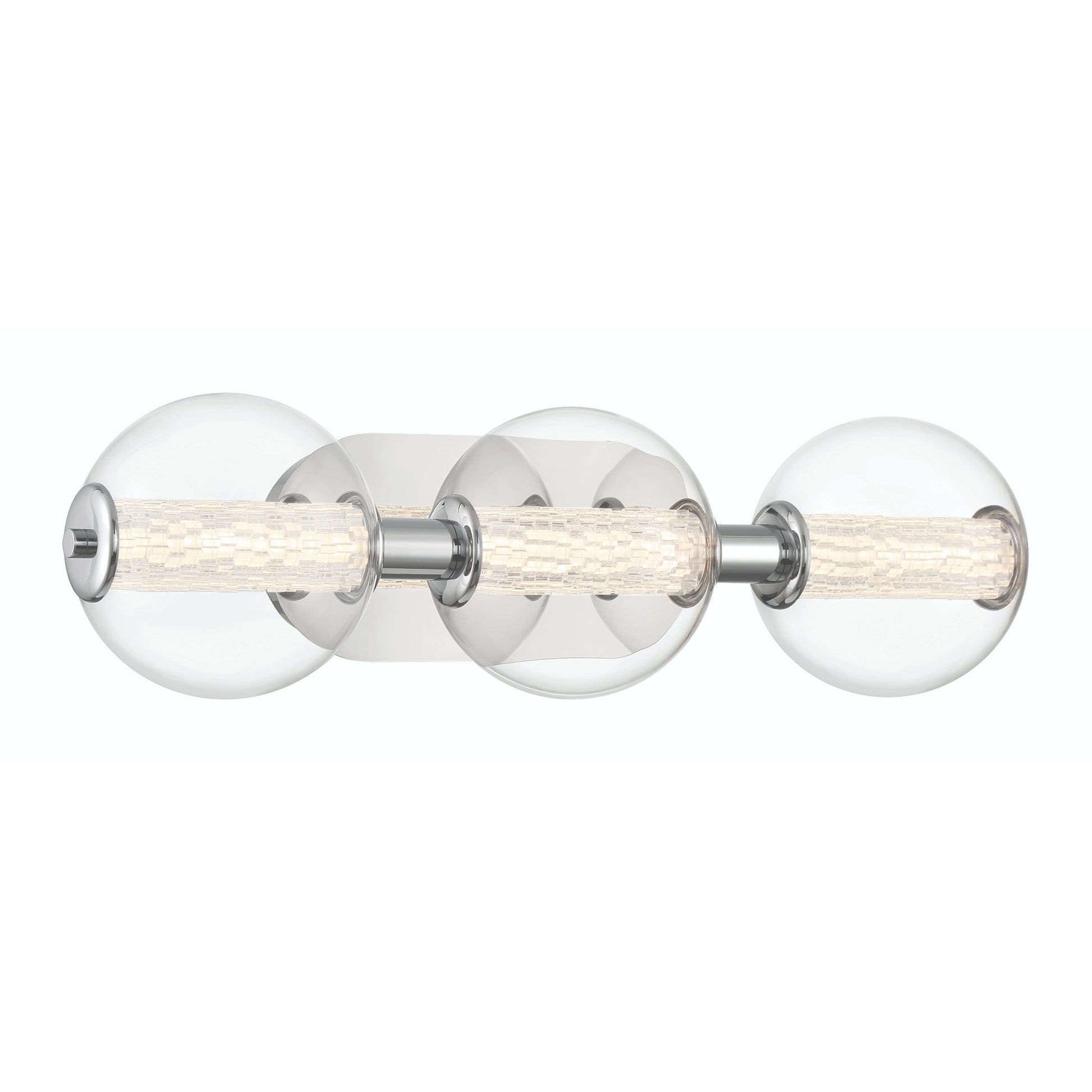 Eurofase Lighting Atomo 25" 3-Light Chrome Dimmable LED Wall Sconce With Clear Glass Shades