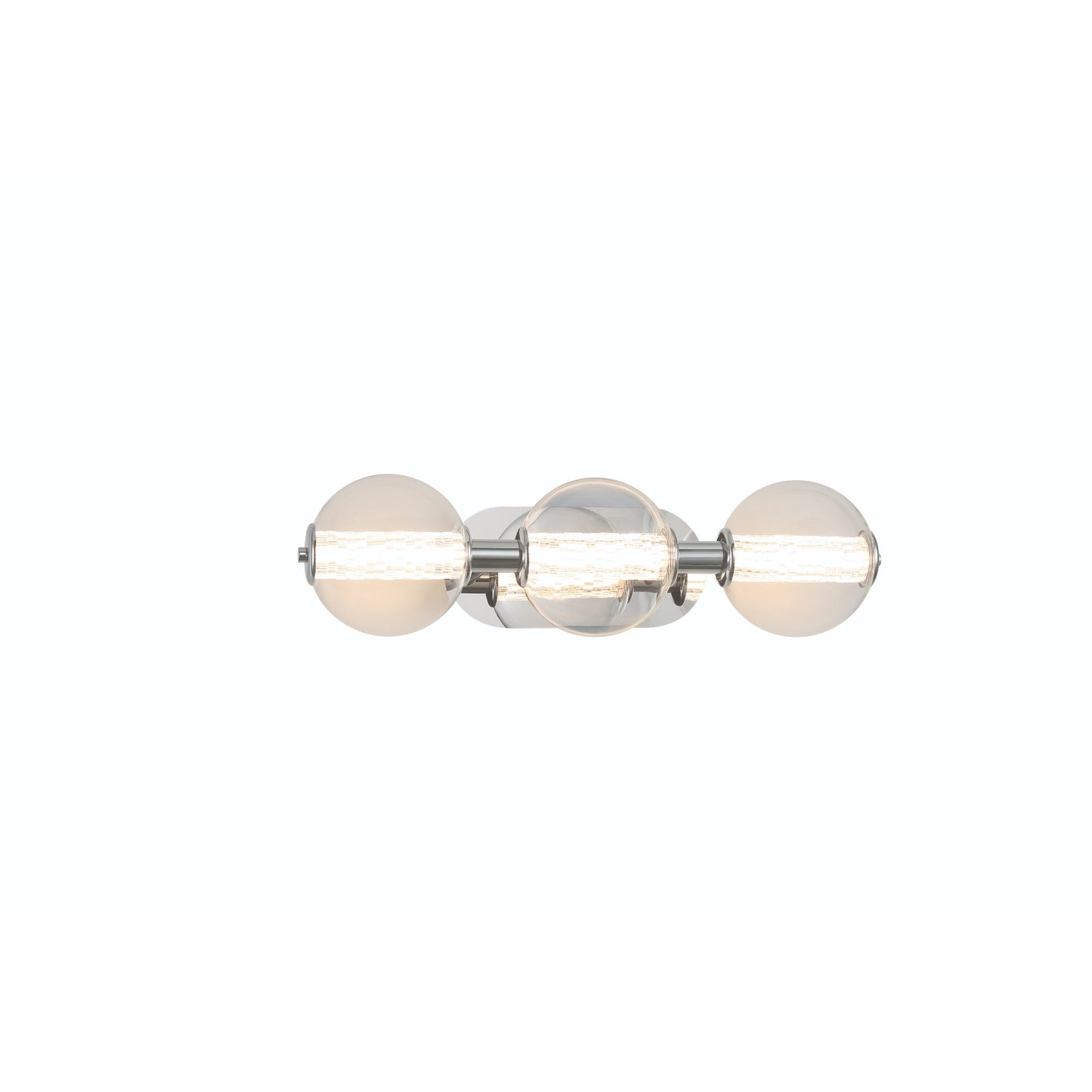Eurofase Lighting Atomo 25" 3-Light Chrome Dimmable LED Wall Sconce With Clear Glass Shades
