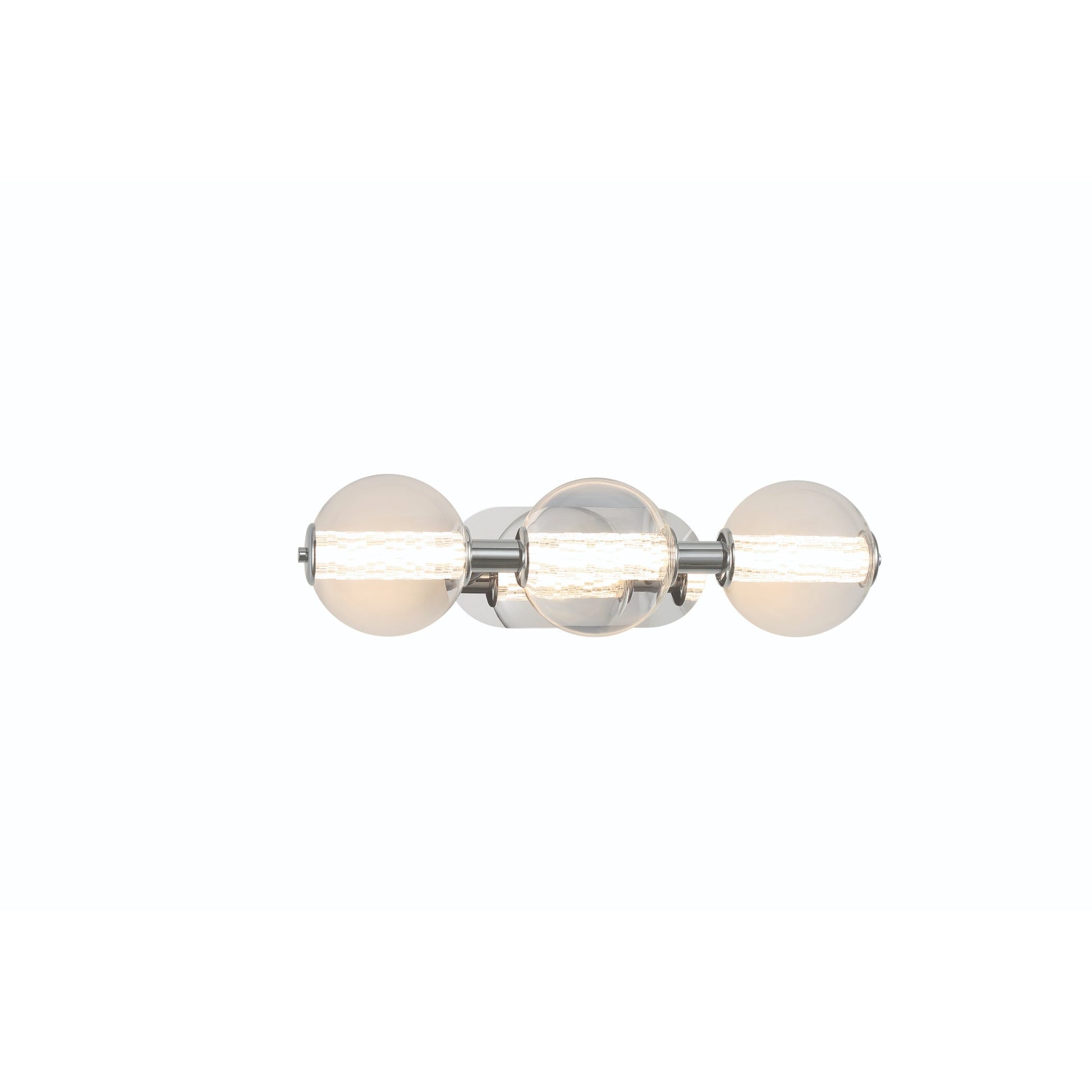 Eurofase Lighting Atomo 25" 3-Light Chrome Dimmable LED Wall Sconce With Clear Glass Shades