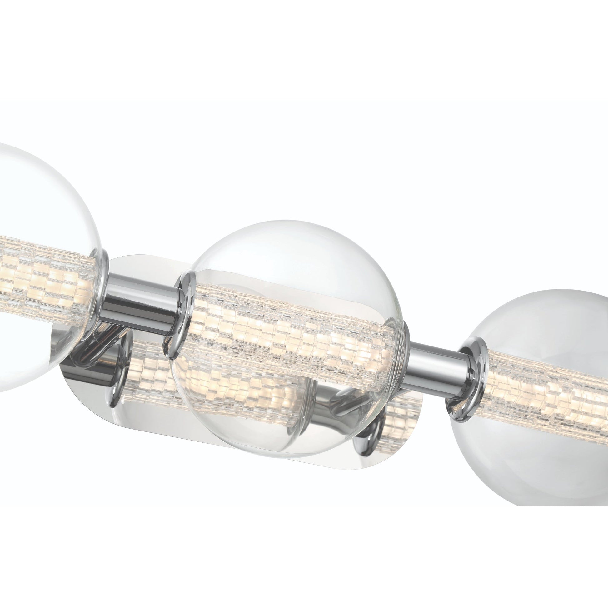 Eurofase Lighting Atomo 25" 3-Light Chrome Dimmable LED Wall Sconce With Clear Glass Shades