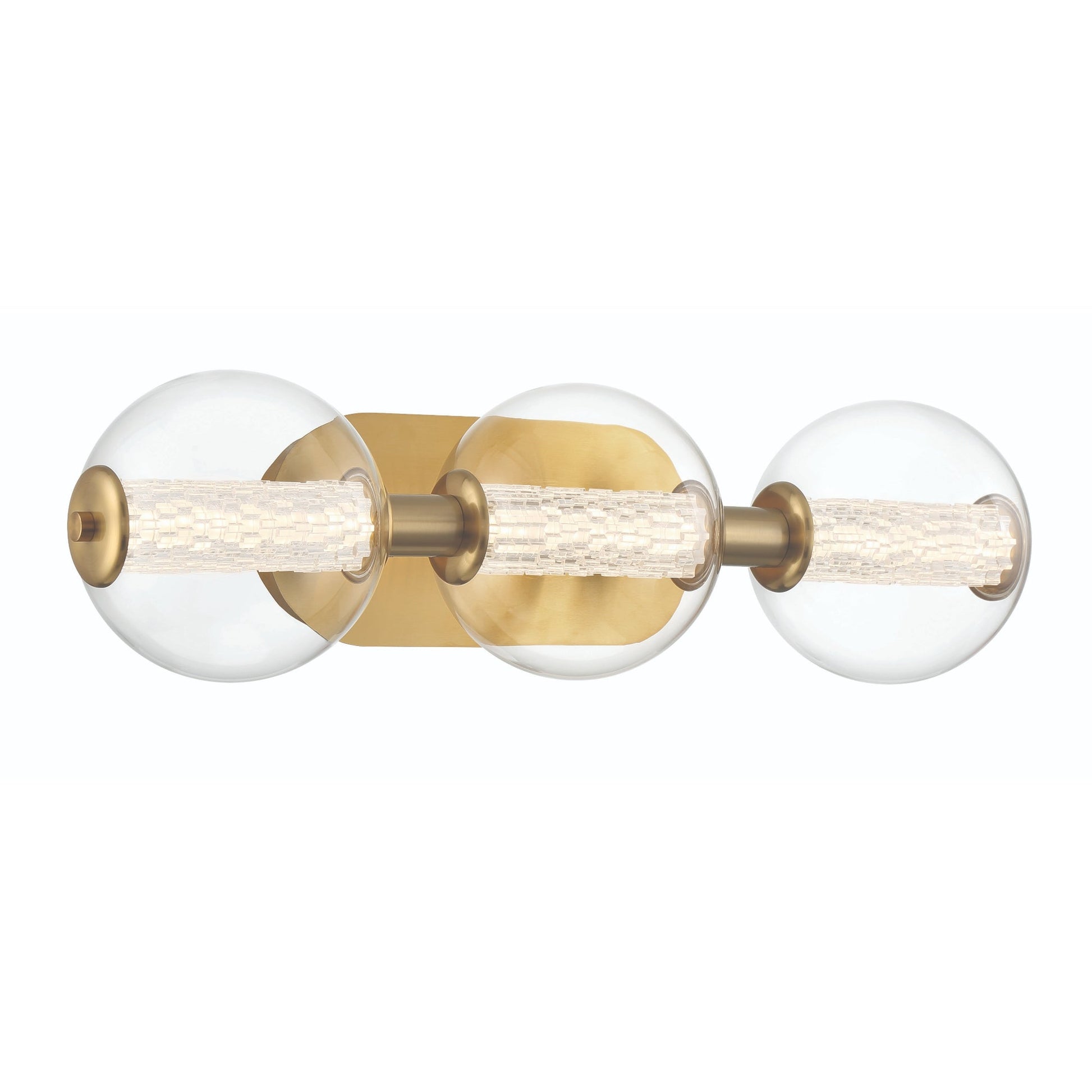 Eurofase Lighting Atomo 25" 3-Light Gold Dimmable LED Wall Sconce With Clear Glass Shades