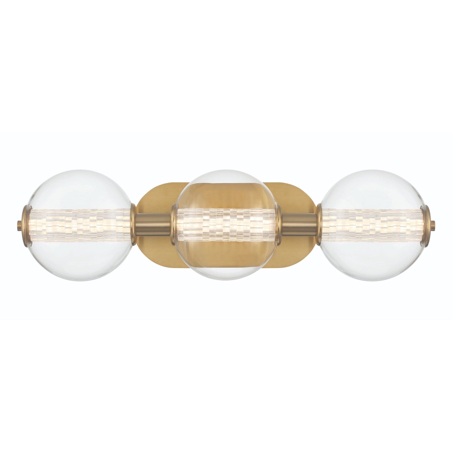 Eurofase Lighting Atomo 25" 3-Light Gold Dimmable LED Wall Sconce With Clear Glass Shades