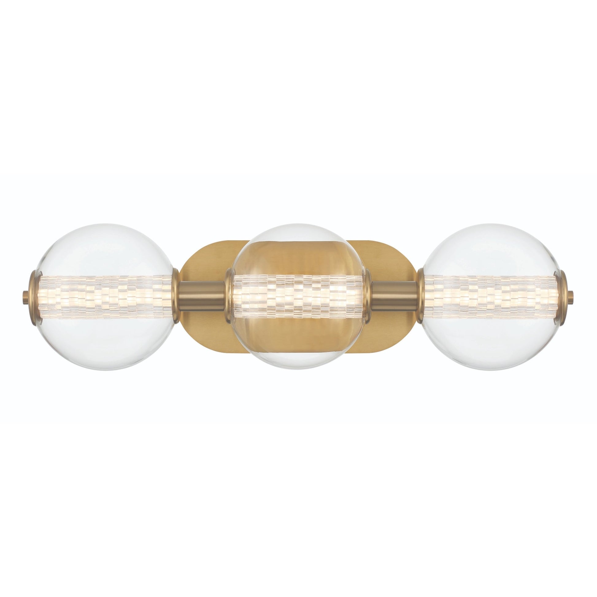 Eurofase Lighting Atomo 25" 3-Light Gold Dimmable LED Wall Sconce With Clear Glass Shades