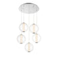 Eurofase Lighting Atomo 26" 5-Light Gold Round Dimmable LED Chandelier With Clear Glass Shades