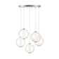Eurofase Lighting Atomo 26" 5-Light Gold Round Dimmable LED Chandelier With Clear Glass Shades