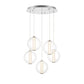 Eurofase Lighting Atomo 26" 5-Light Gold Round Dimmable LED Chandelier With Clear Glass Shades