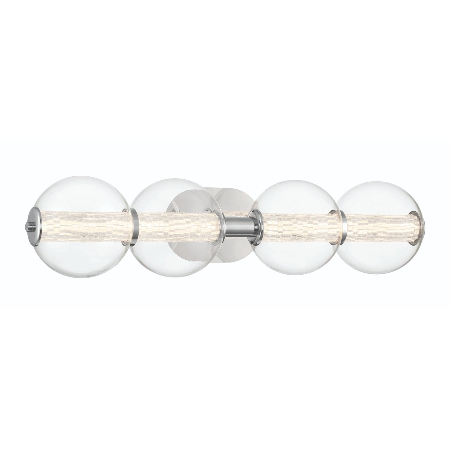 Eurofase Lighting Atomo 30" 4-Light Chrome Dimmable LED Wall Sconce With Clear Glass Shades
