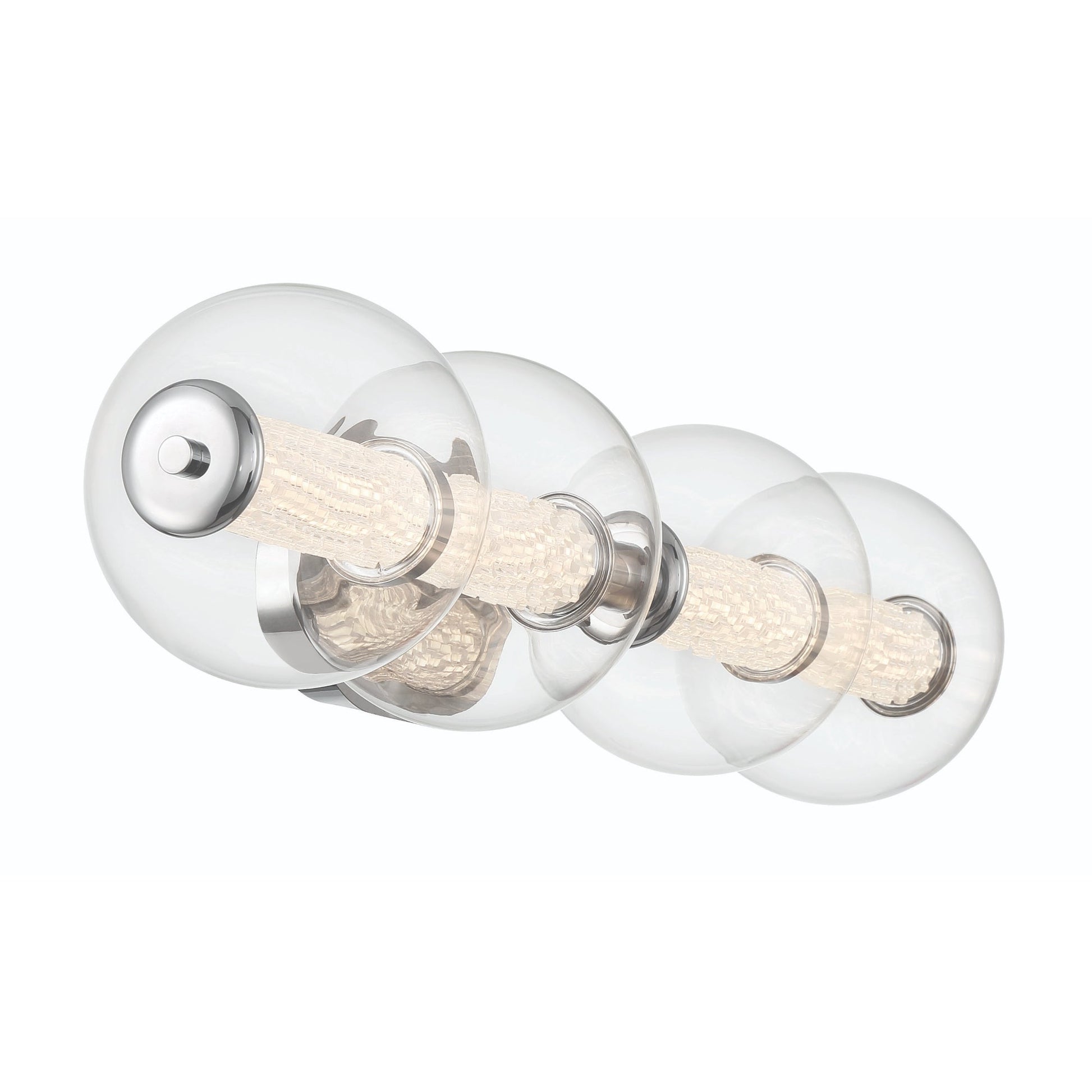 Eurofase Lighting Atomo 30" 4-Light Chrome Dimmable LED Wall Sconce With Clear Glass Shades