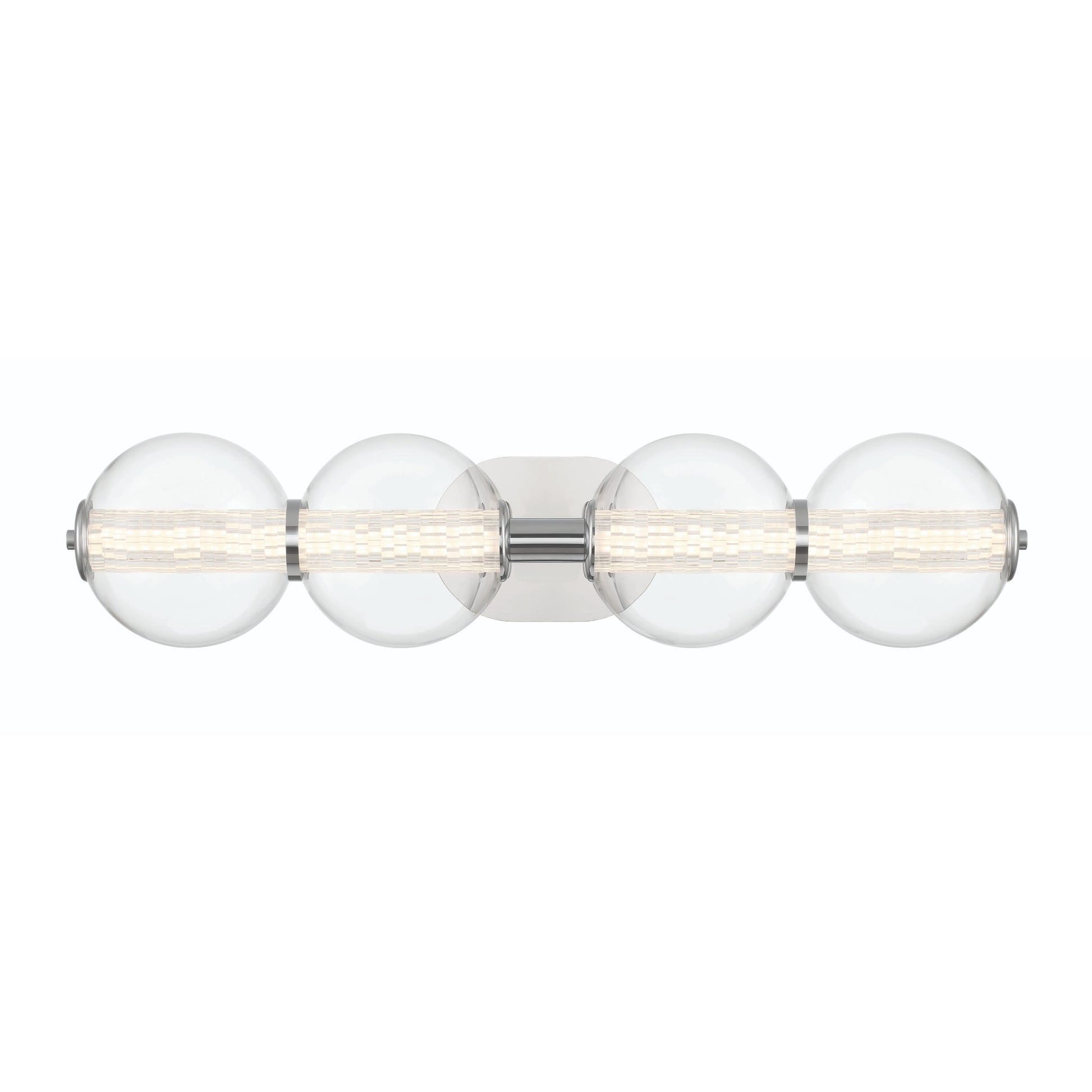 Eurofase Lighting Atomo 30" 4-Light Chrome Dimmable LED Wall Sconce With Clear Glass Shades
