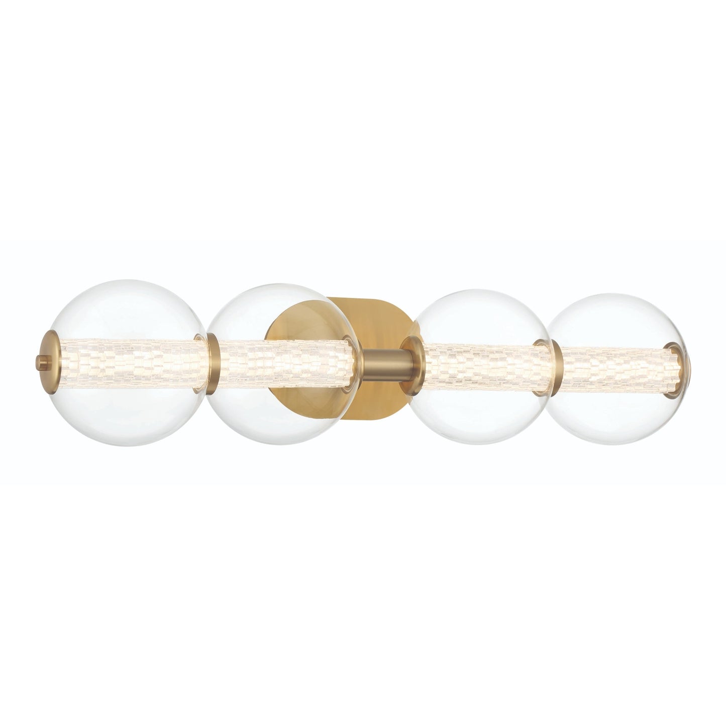Eurofase Lighting Atomo 30" 4-Light Gold Dimmable LED Wall Sconce With Clear Glass Shades