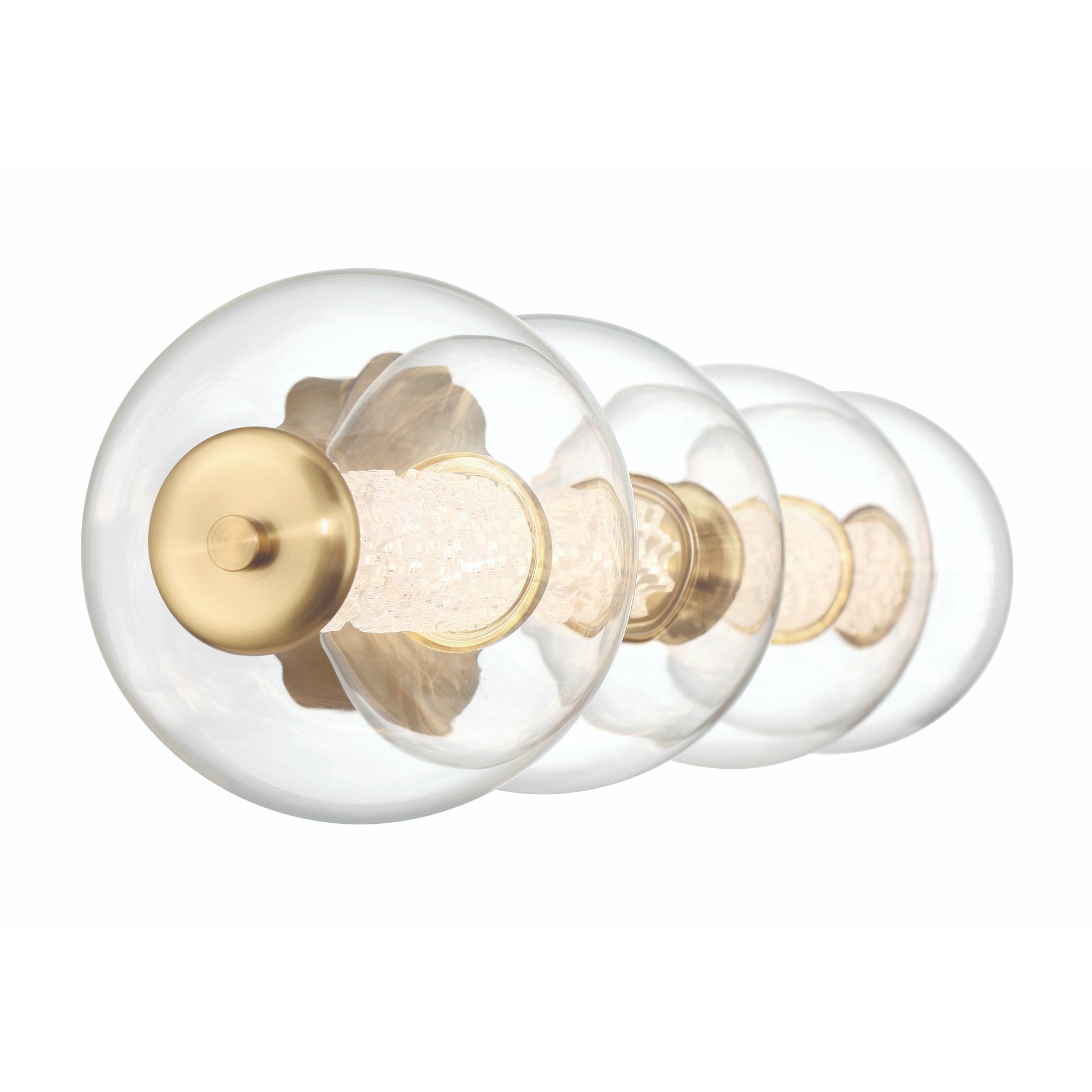 Eurofase Lighting Atomo 30" 4-Light Gold Dimmable LED Wall Sconce With Clear Glass Shades
