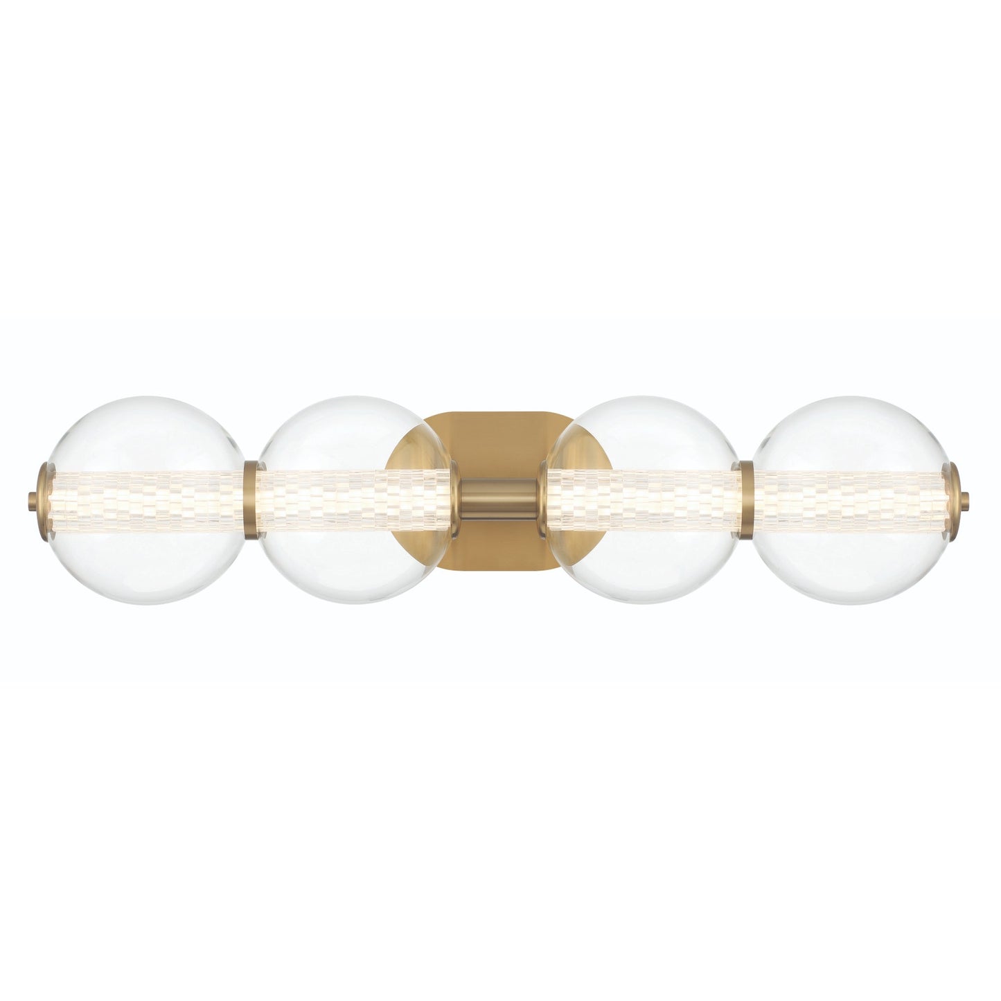 Eurofase Lighting Atomo 30" 4-Light Gold Dimmable LED Wall Sconce With Clear Glass Shades