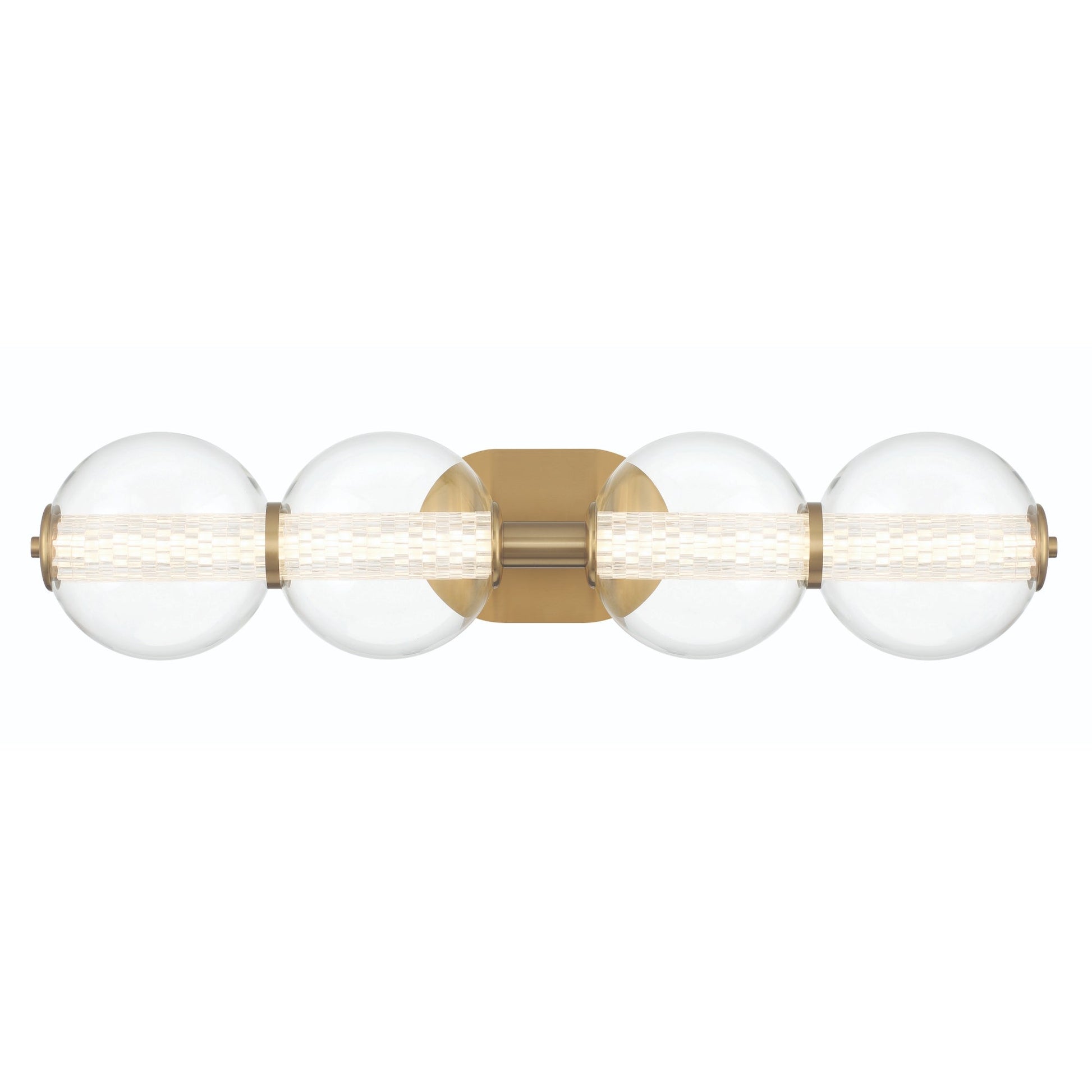 Eurofase Lighting Atomo 30" 4-Light Gold Dimmable LED Wall Sconce With Clear Glass Shades