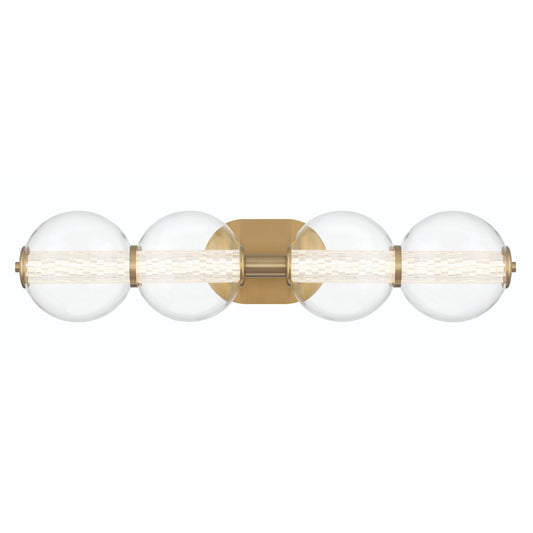 Eurofase Lighting Atomo 30" 4-Light Gold Dimmable LED Wall Sconce With Clear Glass Shades