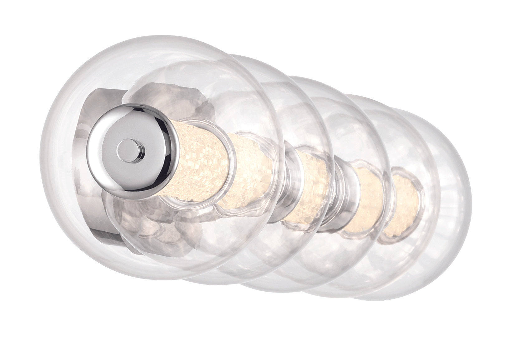 Eurofase Lighting Atomo 38" 5-Light Integrated LED Clear Glass Shade Chrome Vanity Light