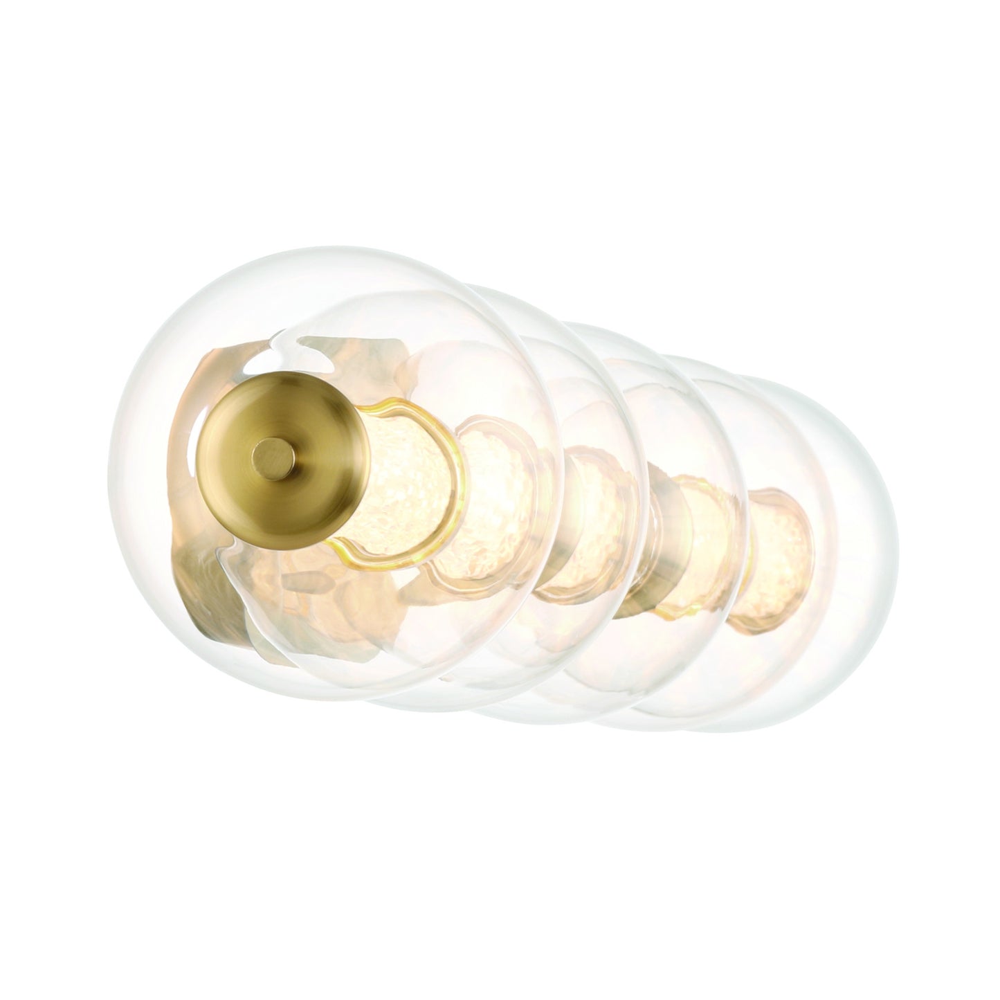 Eurofase Lighting Atomo 38" 5-Light Integrated LED Clear Glass Shade Gold Vanity Light