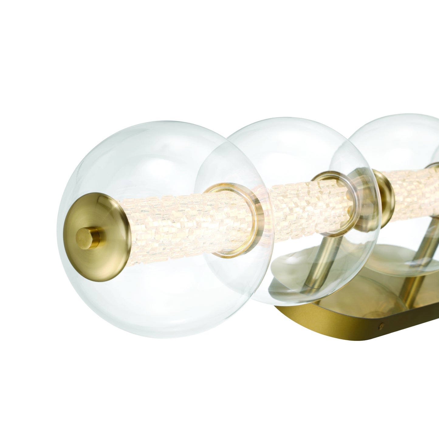 Eurofase Lighting Atomo 38" 5-Light Integrated LED Clear Glass Shade Gold Vanity Light