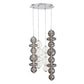 Eurofase Lighting Atomo 50" 4-Light Integrated LED Glass Shade Chrome Steel Chandelier
