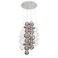 Eurofase Lighting Atomo 50" 4-Light Integrated LED Glass Shade Chrome Steel Chandelier