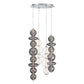 Eurofase Lighting Atomo 50" 4-Light Integrated LED Glass Shade Chrome Steel Chandelier