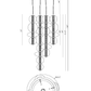Eurofase Lighting Atomo 50" 4-Light Integrated LED Glass Shade Chrome Steel Chandelier