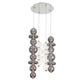 Eurofase Lighting Atomo 50" 4-Light Integrated LED Glass Shade Chrome Steel Chandelier