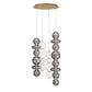 Eurofase Lighting Atomo 50" 4-Light Integrated LED Glass Shade Gold Steel Chandelier