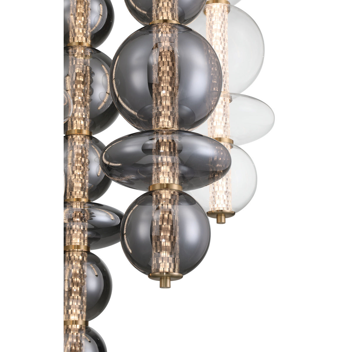 Eurofase Lighting Atomo 50" 4-Light Integrated LED Glass Shade Gold Steel Chandelier