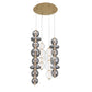 Eurofase Lighting Atomo 50" 4-Light Integrated LED Glass Shade Gold Steel Chandelier
