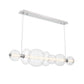 Eurofase Lighting Atomo 56" 7-Light Chrome Linear Dimmable LED Chandelier With Clear Glass Shades