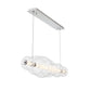 Eurofase Lighting Atomo 56" 7-Light Chrome Linear Dimmable LED Chandelier With Clear Glass Shades