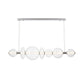 Eurofase Lighting Atomo 56" 7-Light Chrome Linear Dimmable LED Chandelier With Clear Glass Shades
