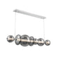 Eurofase Lighting Atomo 56" 7-Light Chrome Linear Dimmable LED Chandelier With Smoke Glass Shades