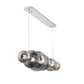 Eurofase Lighting Atomo 56" 7-Light Chrome Linear Dimmable LED Chandelier With Smoke Glass Shades