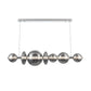 Eurofase Lighting Atomo 56" 7-Light Chrome Linear Dimmable LED Chandelier With Smoke Glass Shades