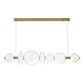 Eurofase Lighting Atomo 56" 7-Light Gold Linear Dimmable LED Chandelier With Clear Glass Shades