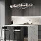 Eurofase Lighting Atomo 56" 7-Light Gold Linear Dimmable LED Chandelier With Smoke Glass Shades