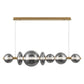 Eurofase Lighting Atomo 56" 7-Light Gold Linear Dimmable LED Chandelier With Smoke Glass Shades