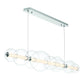 Eurofase Lighting Atomo 74" 9-Light Integrated LED Clear Glass Shade Chrome Linear Chandelier