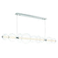 Eurofase Lighting Atomo 74" 9-Light Integrated LED Clear Glass Shade Chrome Linear Chandelier