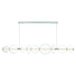 Eurofase Lighting Atomo 74" 9-Light Integrated LED Clear Glass Shade Chrome Linear Chandelier