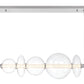 Eurofase Lighting Atomo 74" 9-Light Integrated LED Clear Glass Shade Chrome Linear Chandelier