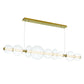 Eurofase Lighting Atomo 74" 9-Light Integrated LED Clear Glass Shade Gold Linear Chandelier