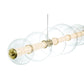 Eurofase Lighting Atomo 74" 9-Light Integrated LED Clear Glass Shade Gold Linear Chandelier