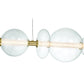Eurofase Lighting Atomo 74" 9-Light Integrated LED Clear Glass Shade Gold Linear Chandelier