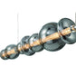 Eurofase Lighting Atomo 74" 9-Light Integrated LED Smoke Glass Shade Chrome Linear Chandelier