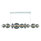 Eurofase Lighting Atomo 74" 9-Light Integrated LED Smoke Glass Shade Chrome Linear Chandelier