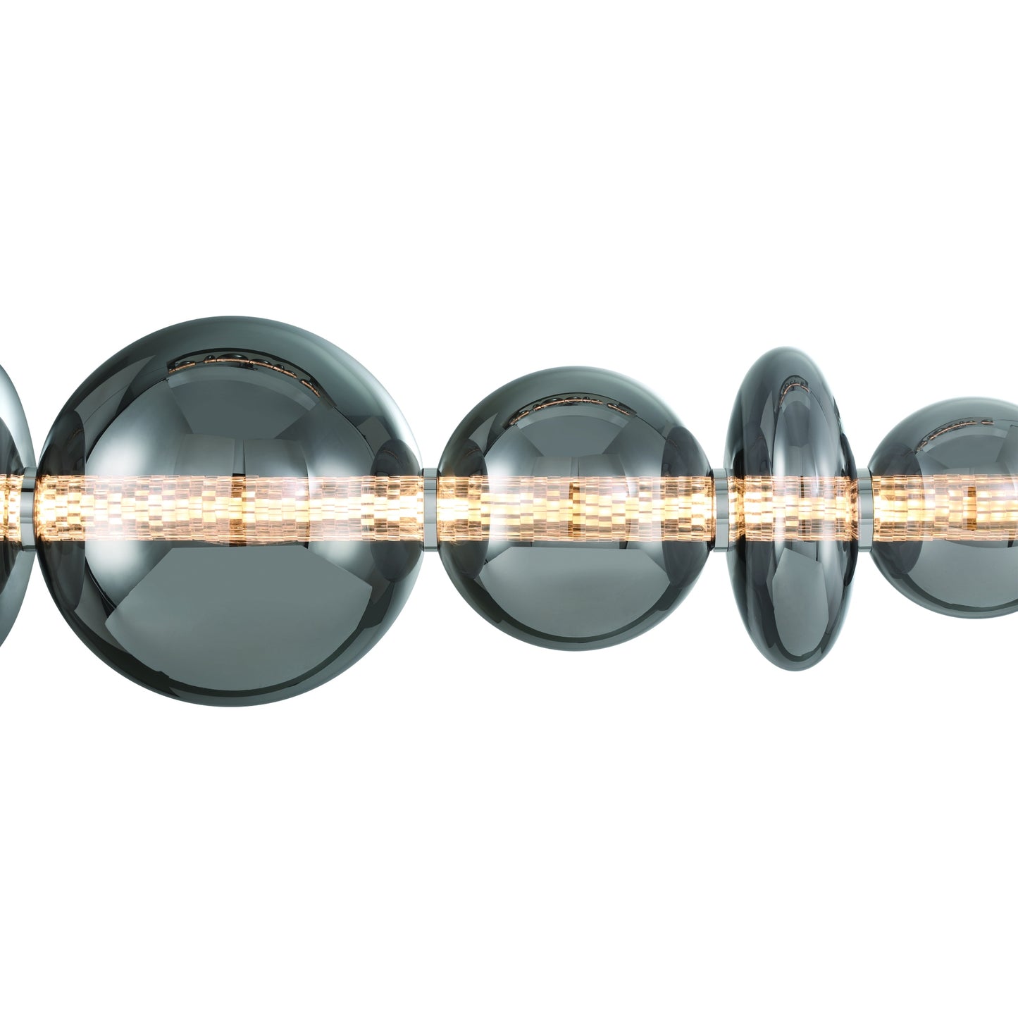 Eurofase Lighting Atomo 74" 9-Light Integrated LED Smoke Glass Shade Chrome Linear Chandelier