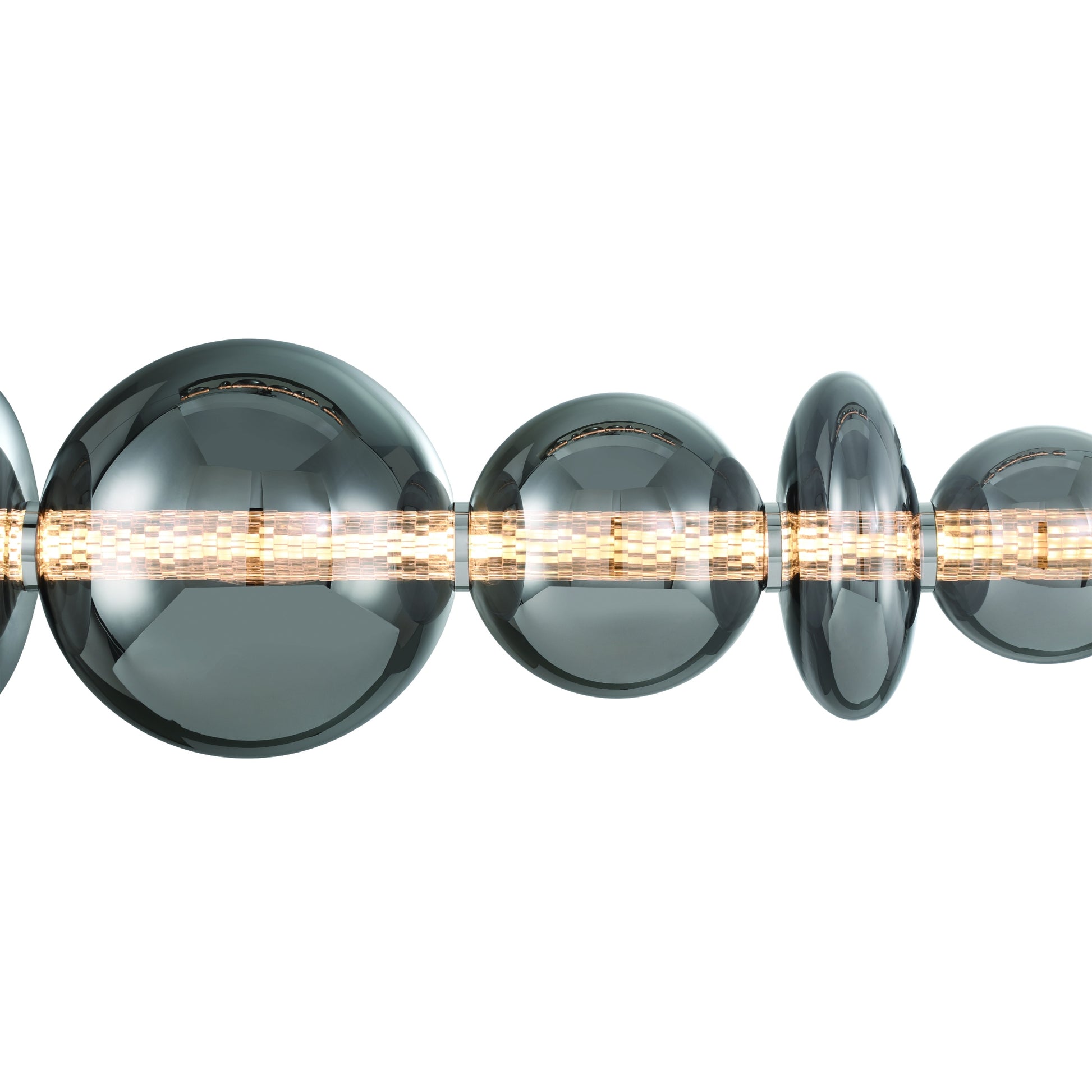 Eurofase Lighting Atomo 74" 9-Light Integrated LED Smoke Glass Shade Chrome Linear Chandelier